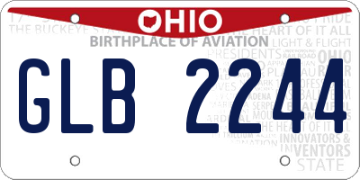 OH license plate GLB2244