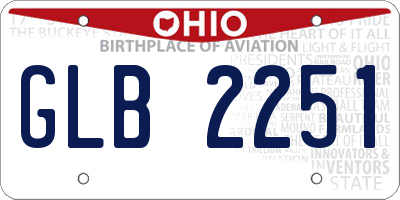 OH license plate GLB2251