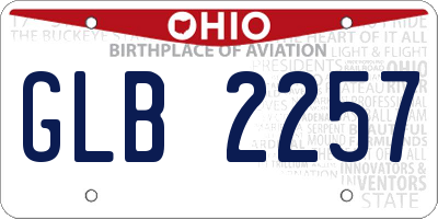 OH license plate GLB2257