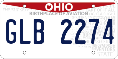 OH license plate GLB2274