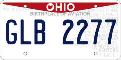 OH license plate GLB2277