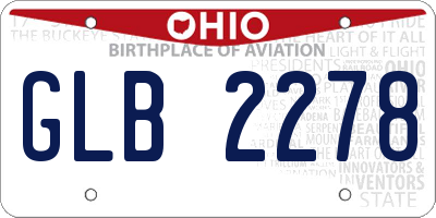 OH license plate GLB2278