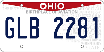 OH license plate GLB2281