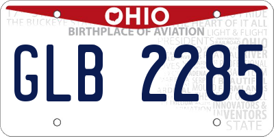 OH license plate GLB2285