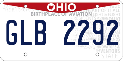 OH license plate GLB2292