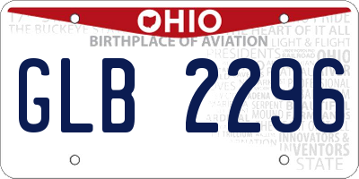 OH license plate GLB2296