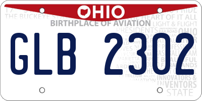 OH license plate GLB2302