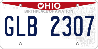 OH license plate GLB2307