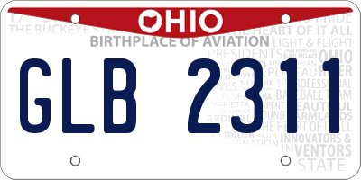 OH license plate GLB2311
