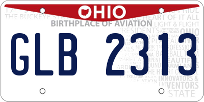 OH license plate GLB2313