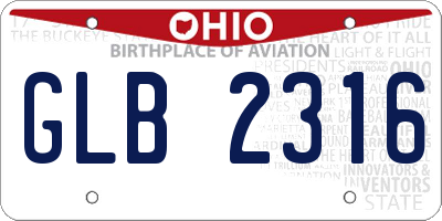 OH license plate GLB2316