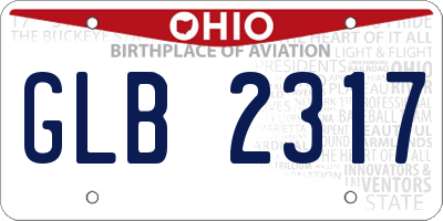 OH license plate GLB2317