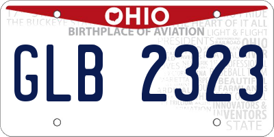 OH license plate GLB2323