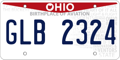 OH license plate GLB2324