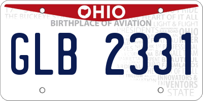OH license plate GLB2331