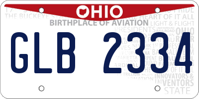 OH license plate GLB2334