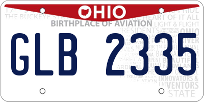 OH license plate GLB2335