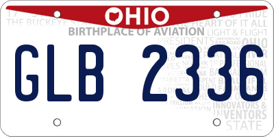 OH license plate GLB2336