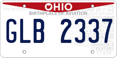 OH license plate GLB2337