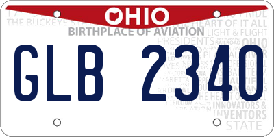 OH license plate GLB2340