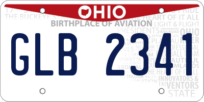 OH license plate GLB2341