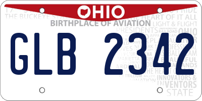 OH license plate GLB2342