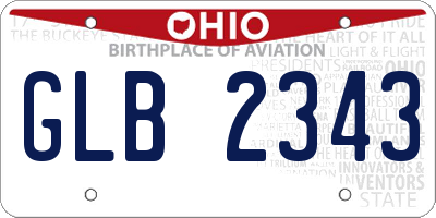 OH license plate GLB2343