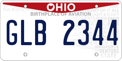 OH license plate GLB2344