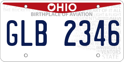 OH license plate GLB2346