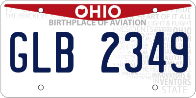 OH license plate GLB2349
