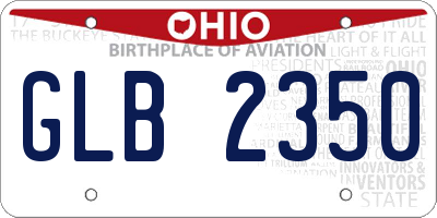 OH license plate GLB2350