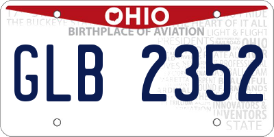 OH license plate GLB2352