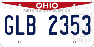 OH license plate GLB2353