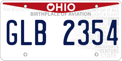 OH license plate GLB2354