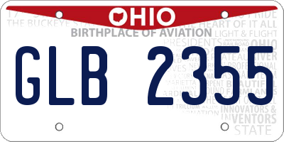 OH license plate GLB2355