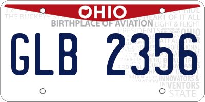 OH license plate GLB2356