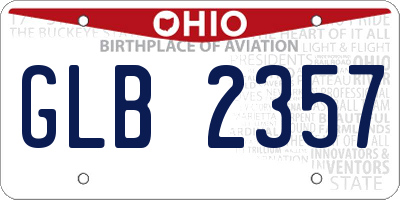 OH license plate GLB2357