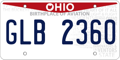 OH license plate GLB2360