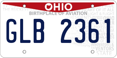 OH license plate GLB2361