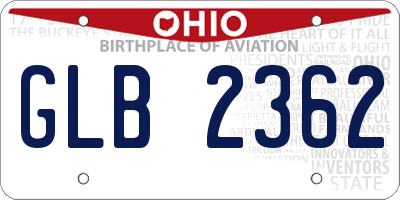OH license plate GLB2362