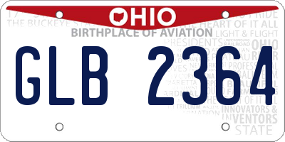 OH license plate GLB2364