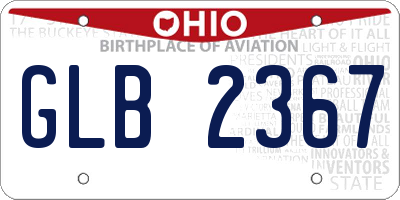 OH license plate GLB2367