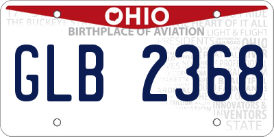 OH license plate GLB2368