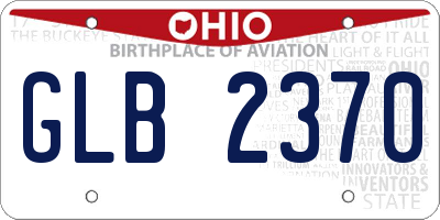 OH license plate GLB2370