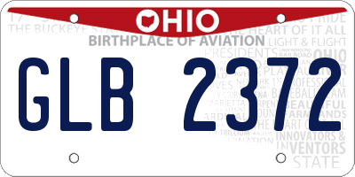 OH license plate GLB2372