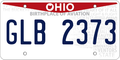 OH license plate GLB2373