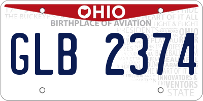 OH license plate GLB2374