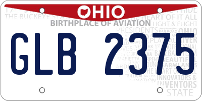 OH license plate GLB2375