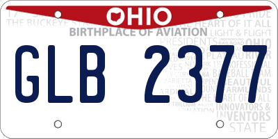 OH license plate GLB2377