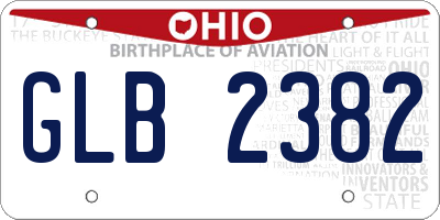 OH license plate GLB2382